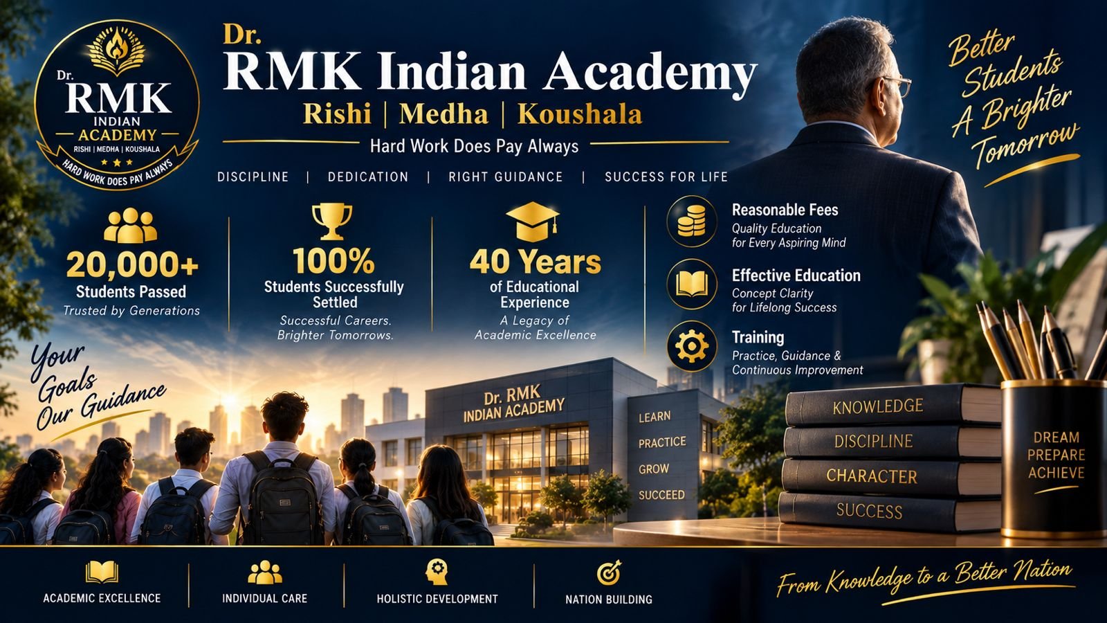 Dr. RMK Indian Academy campus and students